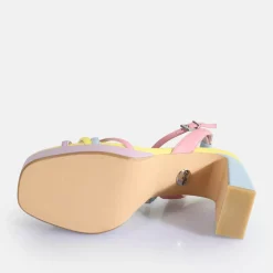 Cheap BUFFALO Cherry Cage Sandales A Talon Veganes Pastel Multicolore Pastell Multi