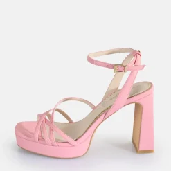 Cheap BUFFALO Cherry Cage Sandales A Talon Veganes Rose Rose Vif