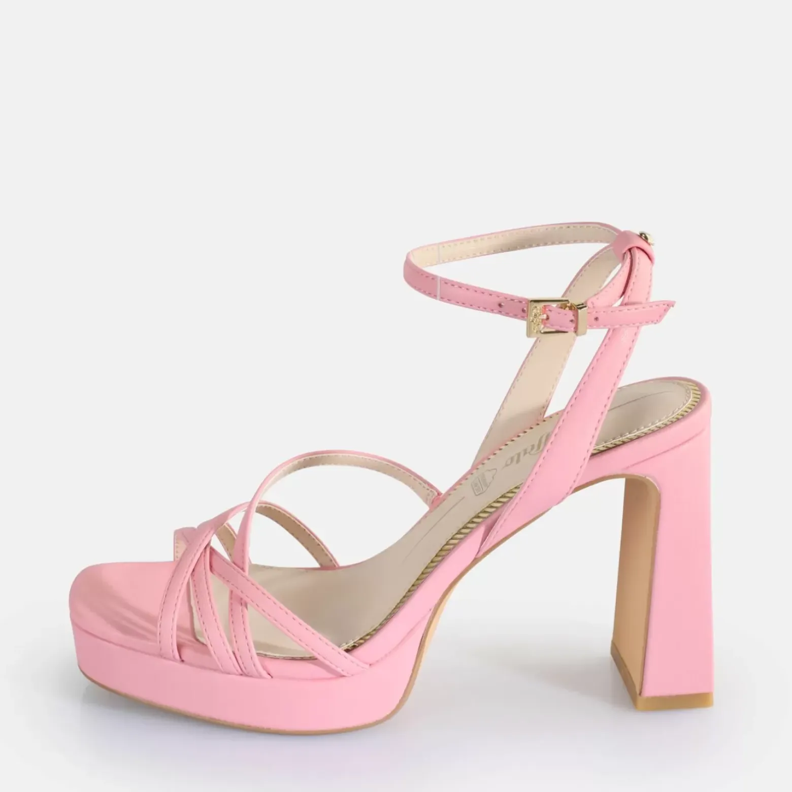 Cheap BUFFALO Cherry Cage Sandales A Talon Veganes Rose Rose Vif