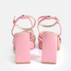 Cheap BUFFALO Cherry Cage Sandales A Talon Veganes Rose Rose Vif