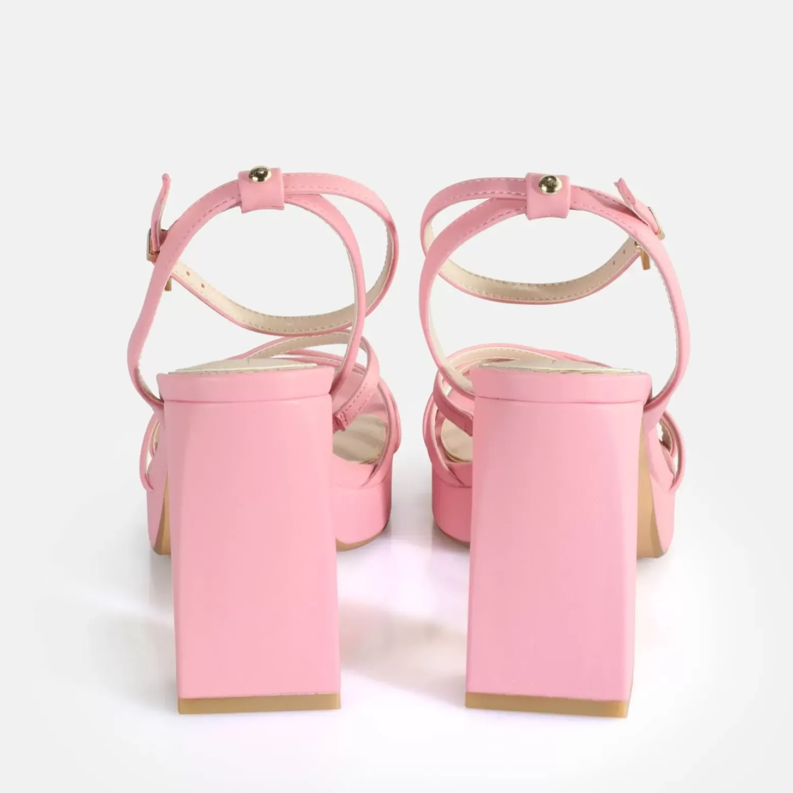 Cheap BUFFALO Cherry Cage Sandales A Talon Veganes Rose Rose Vif