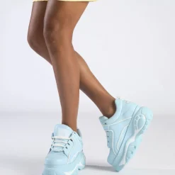 Cheap BUFFALO Classic Baskets Basses Clair Bleu