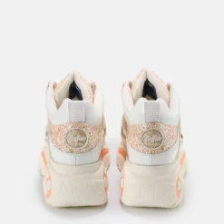 Best BUFFALO Classic Baskets Basses Cuir/Orange Blanc