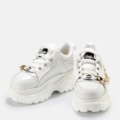 Store BUFFALO Classic Baskets Basses Cuir/Blanc Or