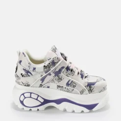 Sale BUFFALO Classic Baskets Basses Cuir Rose/ Violet