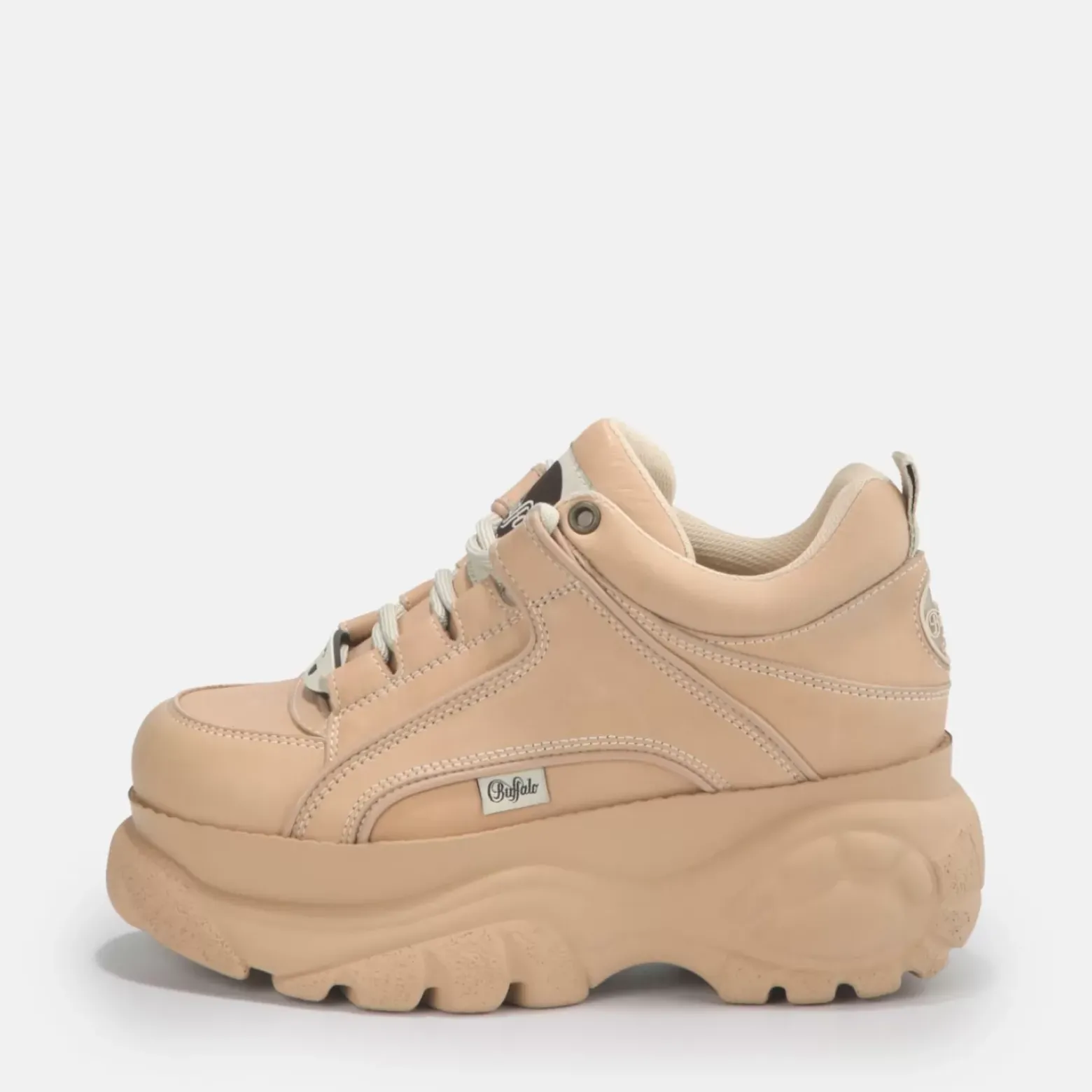 Discount BUFFALO Classic Baskets Basses Cuir Nubuck Beige