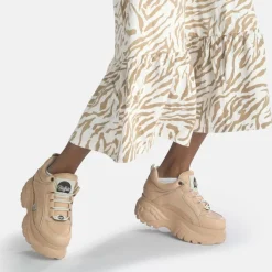 Discount BUFFALO Classic Baskets Basses Cuir Nubuck Beige