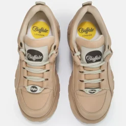 Discount BUFFALO Classic Baskets Basses Cuir Nubuck Beige