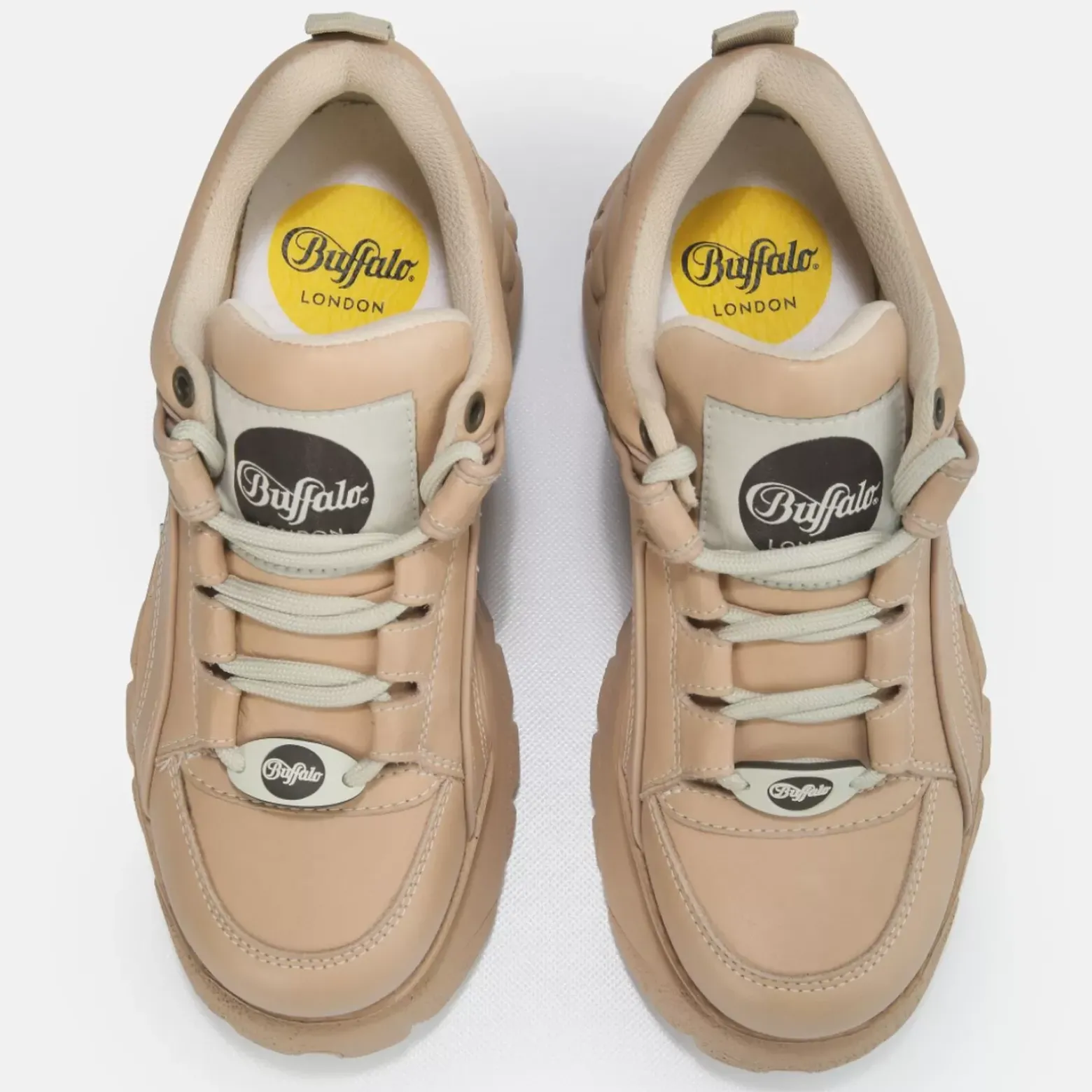 Discount BUFFALO Classic Baskets Basses Cuir Nubuck Beige