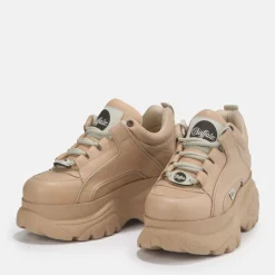 Discount BUFFALO Classic Baskets Basses Cuir Nubuck Beige