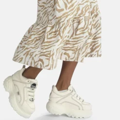 Fashion BUFFALO Classic Baskets Basses Cuir Nubuck Blanc Casse