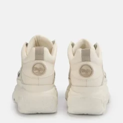 Fashion BUFFALO Classic Baskets Basses Cuir Nubuck Blanc Casse