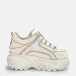 Fashion BUFFALO Classic Baskets Basses Cuir Nubuck Blanc Casse