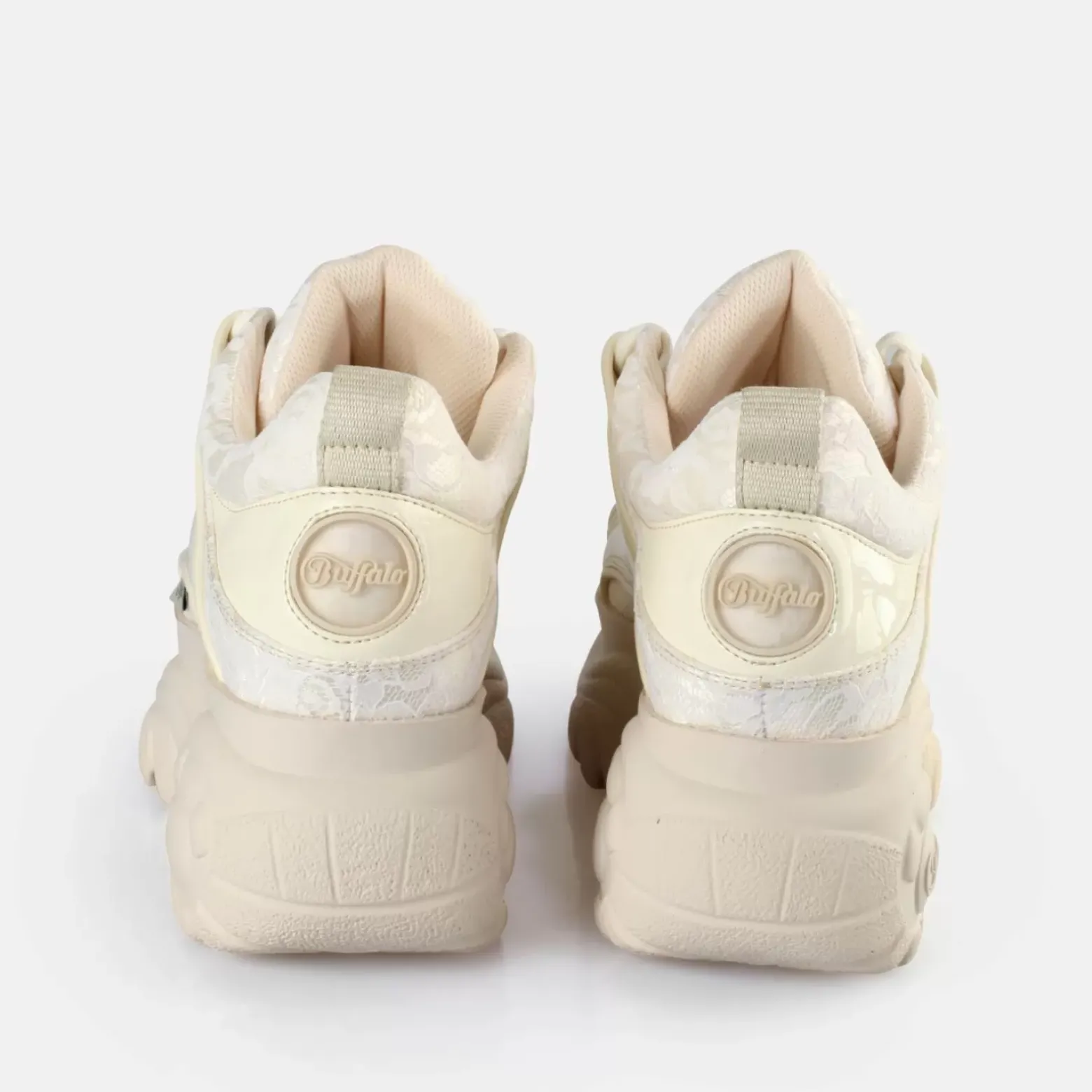 Clearance BUFFALO Classic Baskets Basses Dentellehe Blanc