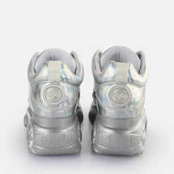 Cheap BUFFALO Classic Baskets Basses Veganese Holographique Argent