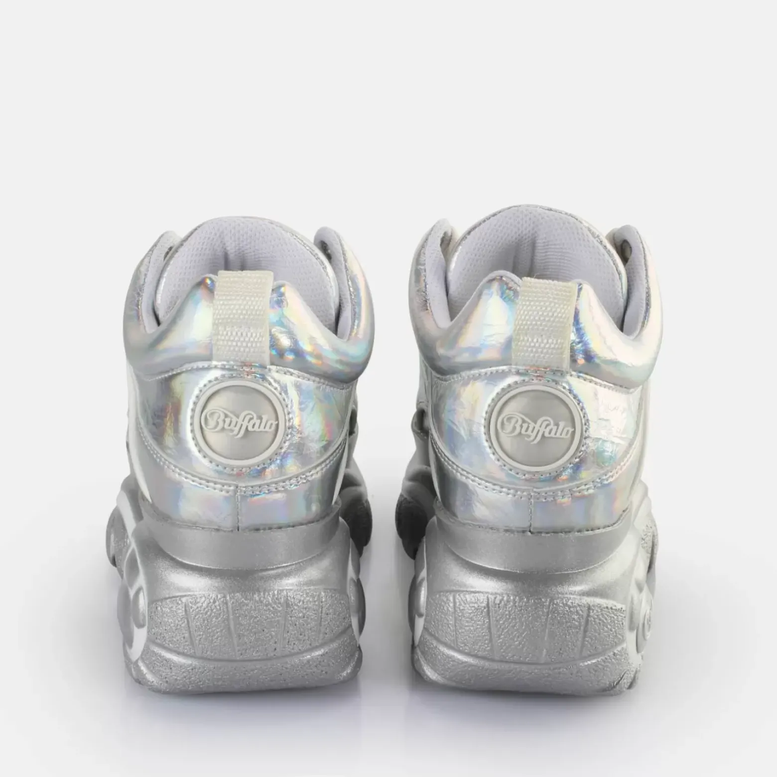Cheap BUFFALO Classic Baskets Basses Veganese Holographique Argent