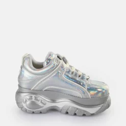 Cheap BUFFALO Classic Baskets Basses Veganese Holographique Argent