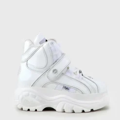 Best BUFFALO Classic High Cuir Verni White Blanc