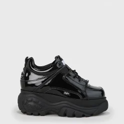 New BUFFALO Classic Kick Cuir Verni Noir