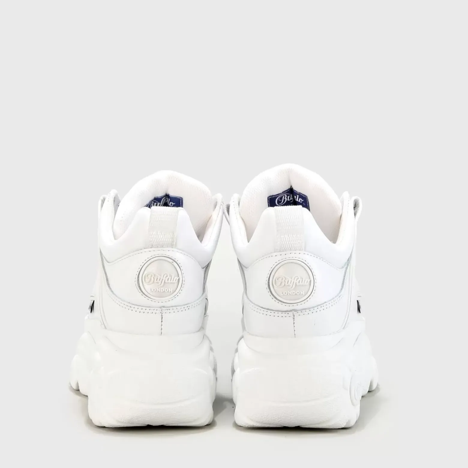 Cheap BUFFALO Classic Low Cuir Blanc