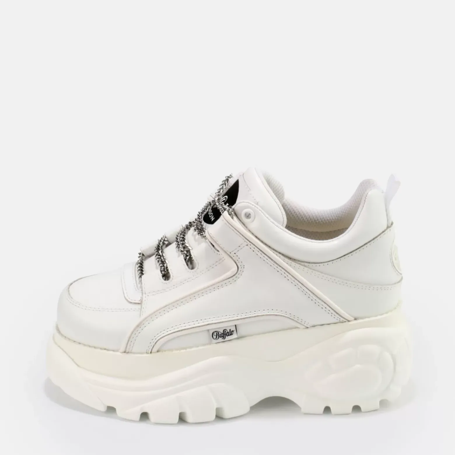 Flash Sale BUFFALO Classic Men Baskets Basses Cuir Blanc/ E Argent