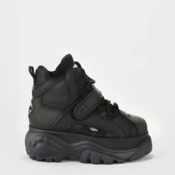 Best Sale BUFFALO Classic Sneaker High Cuir Noir