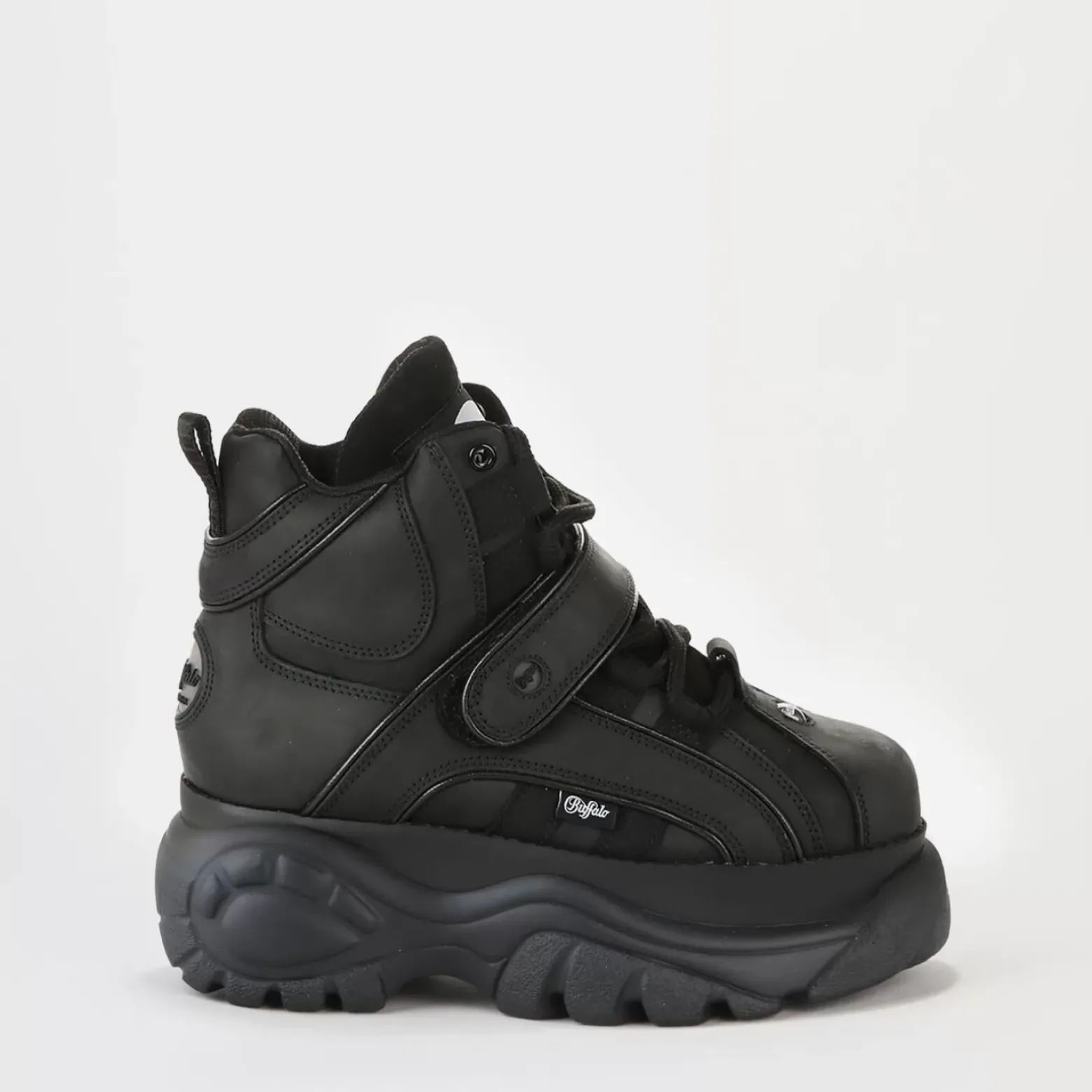 Best Sale BUFFALO Classic Sneaker High Cuir Noir