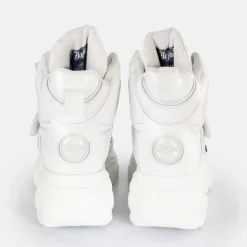 Best Sale BUFFALO Classic Sneaker High Cuir Verni Blanc