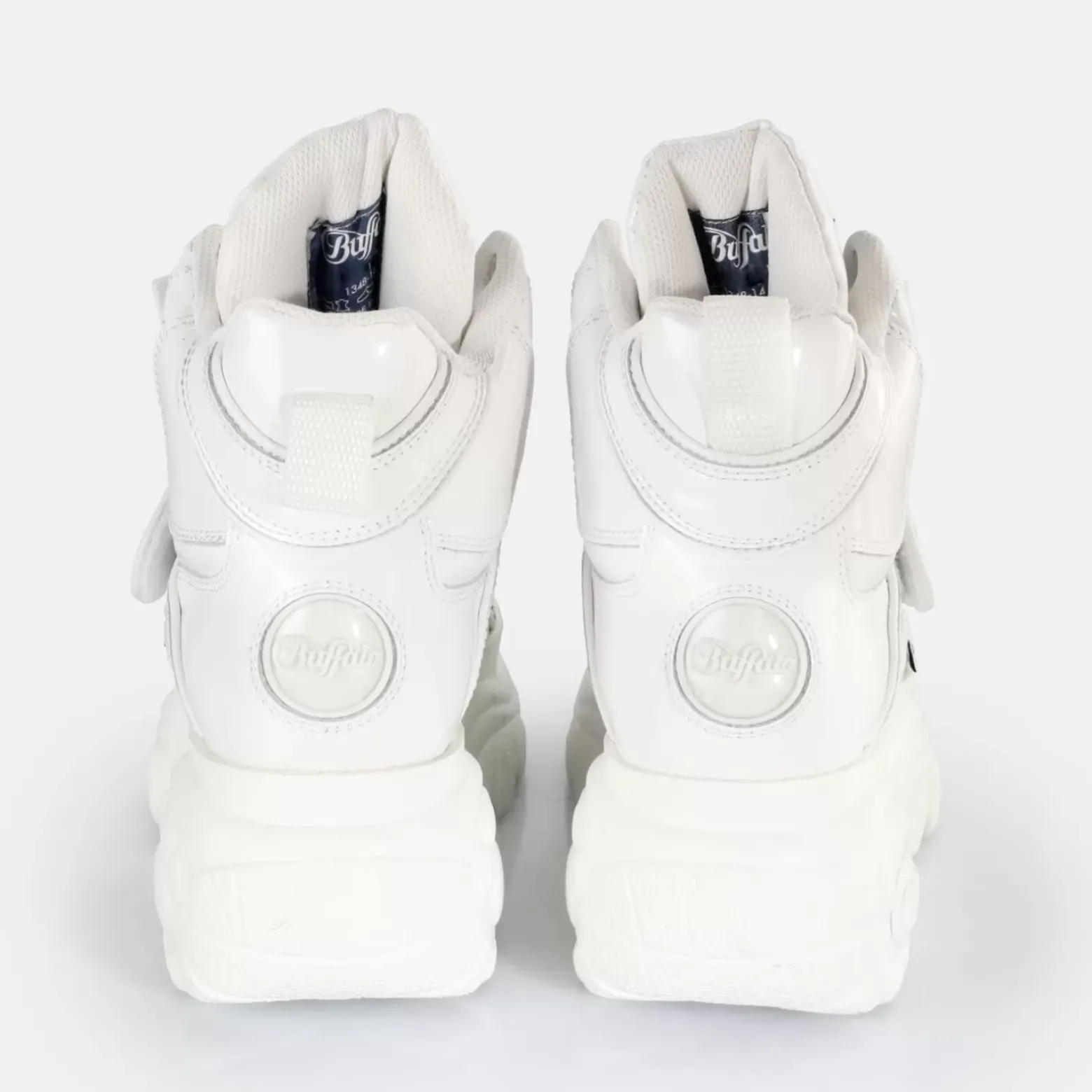 Best Sale BUFFALO Classic Sneaker High Cuir Verni Blanc