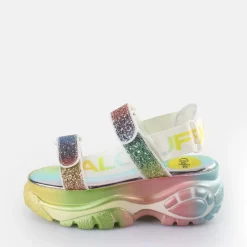 New BUFFALO Classic Ts Snd Sandales A Plateforme Veganes Arc-En-Ciel Multicolore