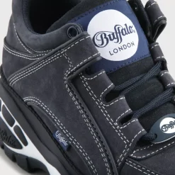 Sale BUFFALO Classique Low Cuir Nubuck Marine Bleu