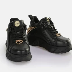 Discount BUFFALO Cld C In Chain 2.0 Baskets Basses Vegan Noir/ Or