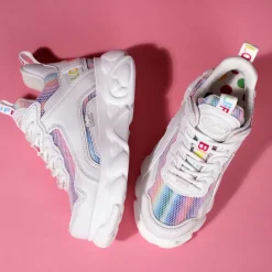 Clearance BUFFALO Cld Chai Basket Basse Vegane/Arc-En-Ciel Blanc