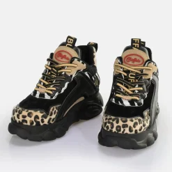 Hot BUFFALO Cld Chai Baskets Basses Vegan Melange Animal Schwarz/Animal