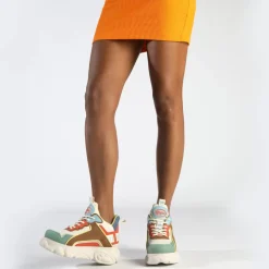 New BUFFALO Cld Chai Baskets Basses Vegan Multicolore Vif Chameau/Brun/Multicolore