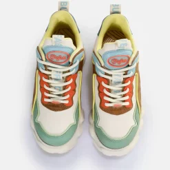 New BUFFALO Cld Chai Baskets Basses Vegan Multicolore Vif Chameau/Brun/Multicolore