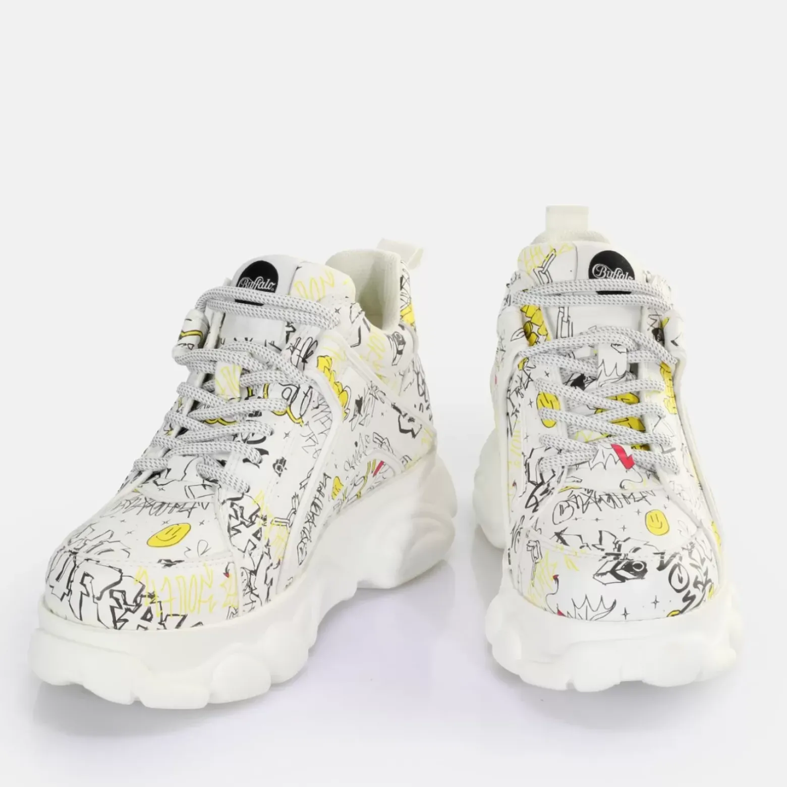 Fashion BUFFALO Cld Corin Baskets Basses Vegan Graffiti Blanc Weis/Graffiti