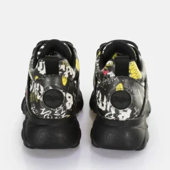 Best Sale BUFFALO Cld Corin Baskets Basses Vegan Graffiti Noir Graffiti Black/White