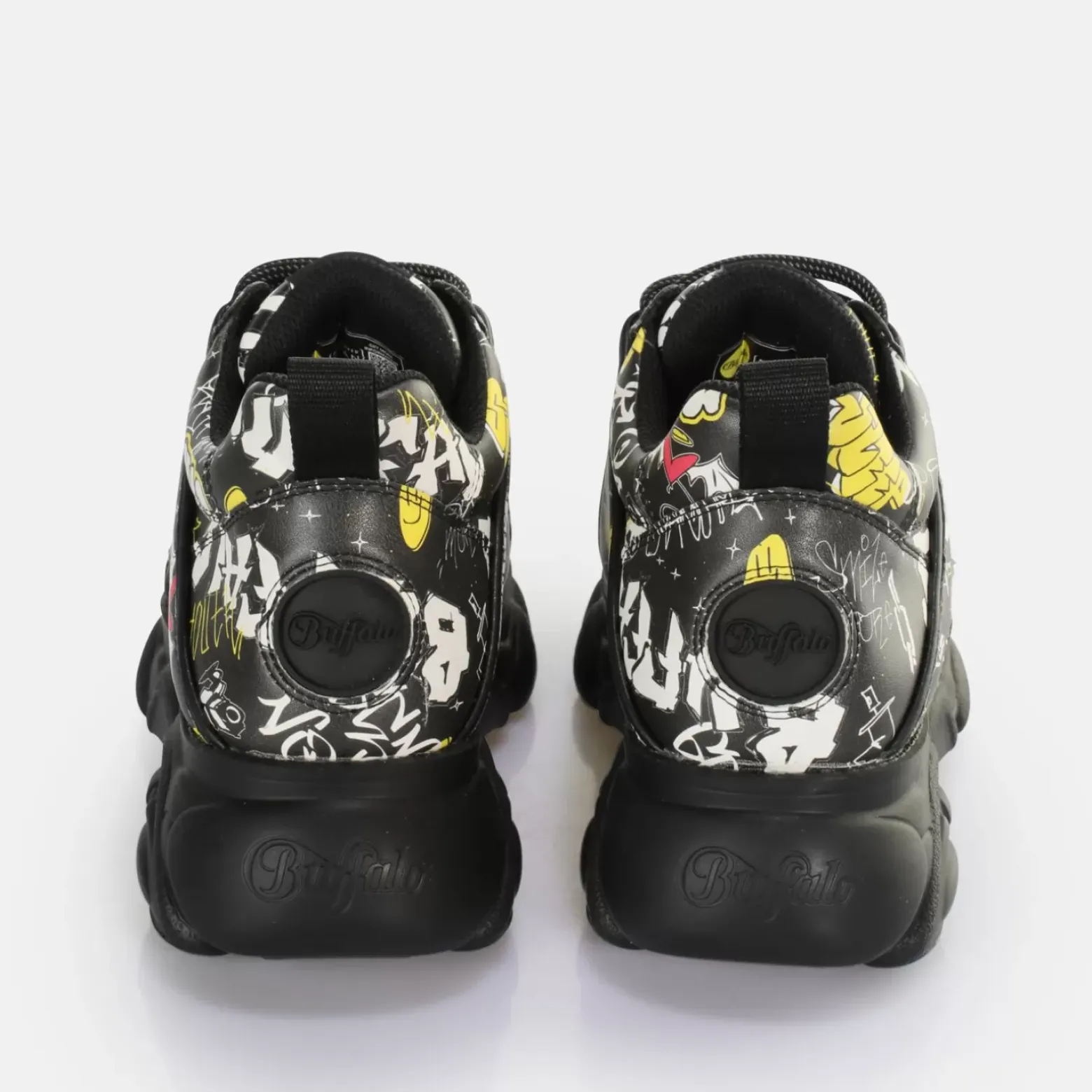 Best Sale BUFFALO Cld Corin Baskets Basses Vegan Graffiti Noir Graffiti Black/White