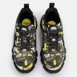 Best Sale BUFFALO Cld Corin Baskets Basses Vegan Graffiti Noir Graffiti Black/White