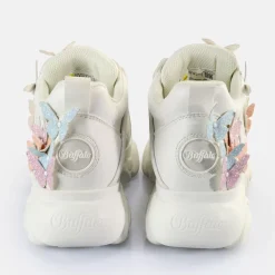 Sale BUFFALO Cld Corin Butterflies Baskets Basses Veganes Blanc Multicolore Rose