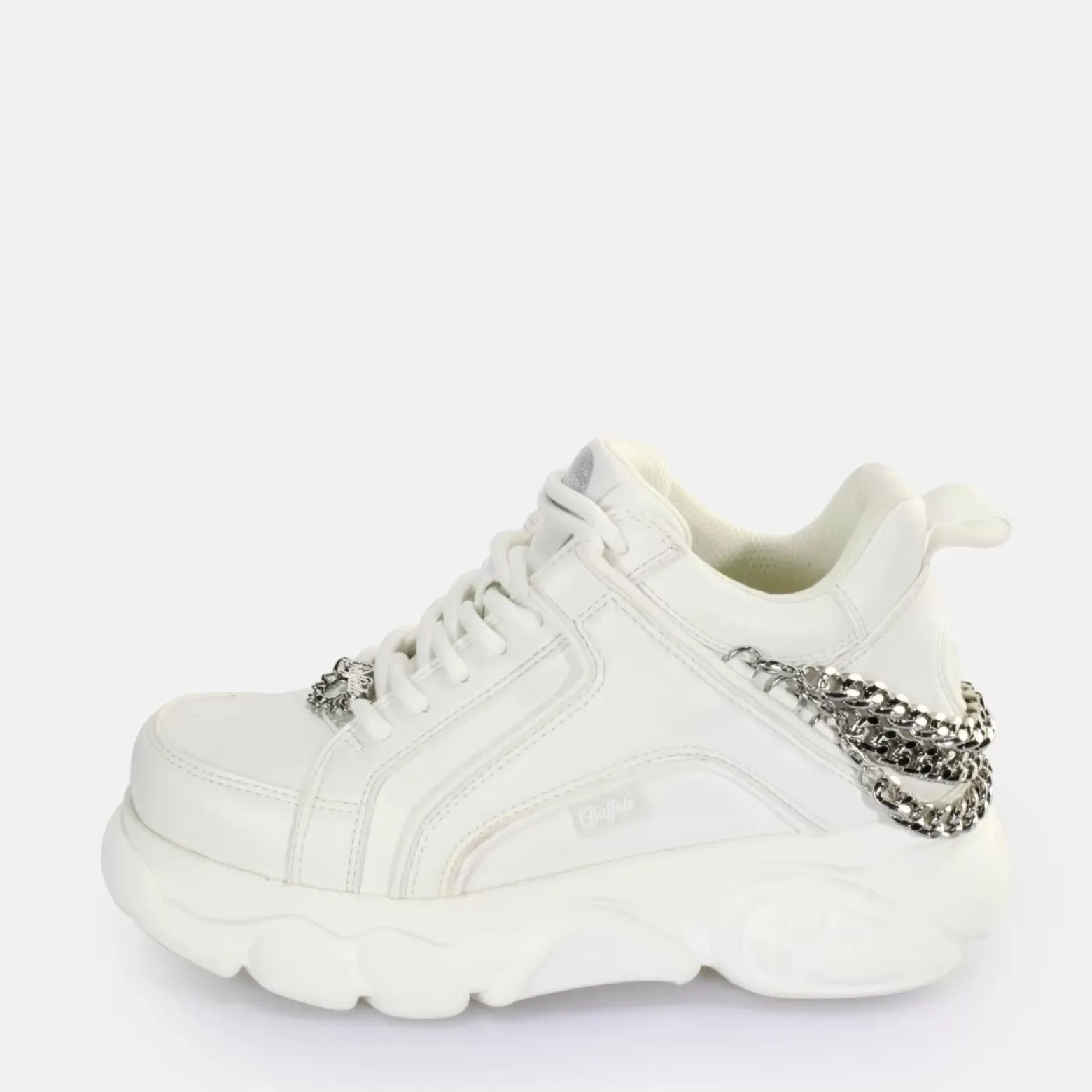 Best Sale BUFFALO Cld Corin Chain 2.0 Baskets Basses Vegan Blanc/ Argent
