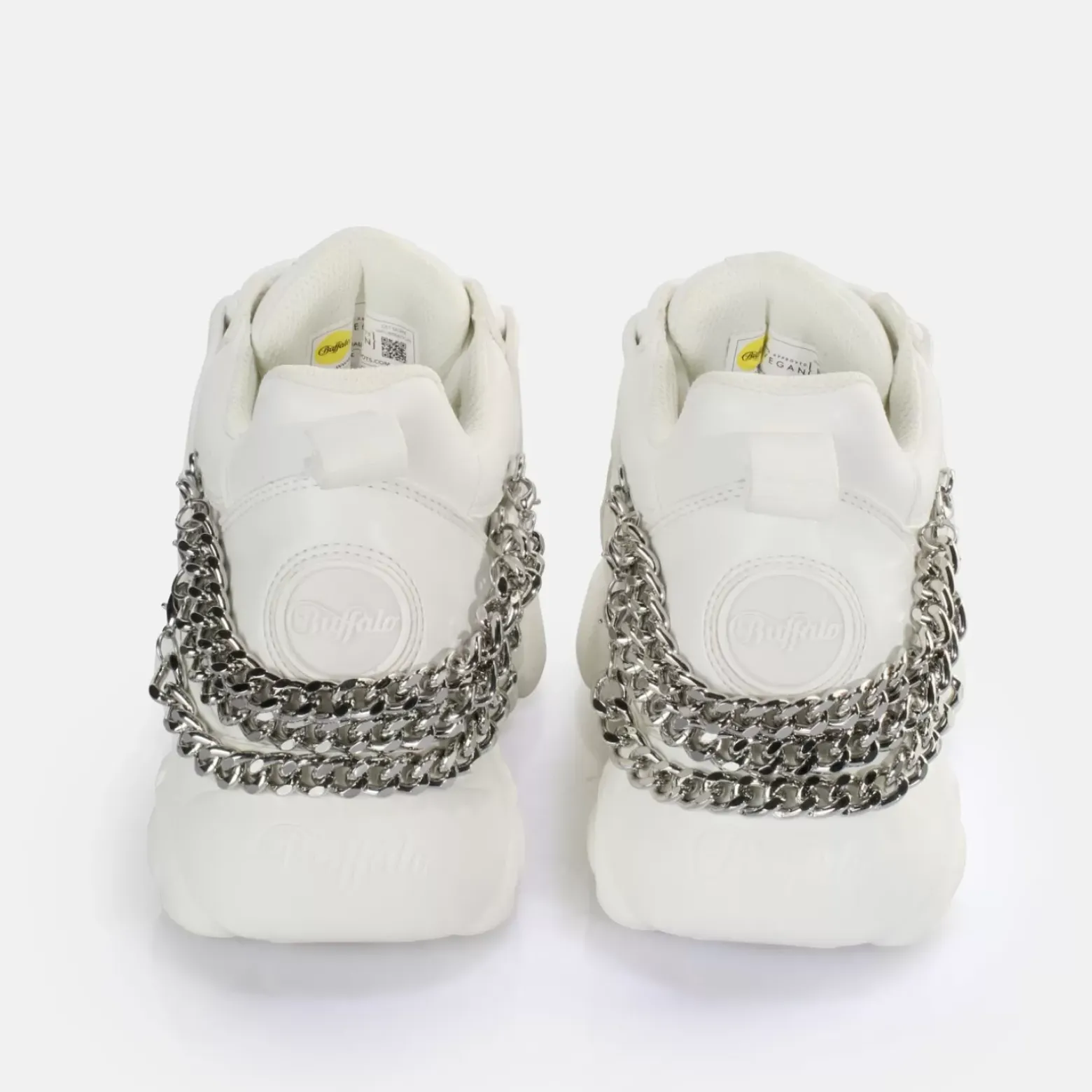 Best Sale BUFFALO Cld Corin Chain 2.0 Baskets Basses Vegan Blanc/ Argent