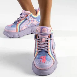 Best Sale BUFFALO Cld Corin Graffiti Baskets Basses Veganes Purple Love Violet