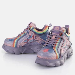 Best Sale BUFFALO Cld Corin Graffiti Baskets Basses Veganes Purple Love Violet