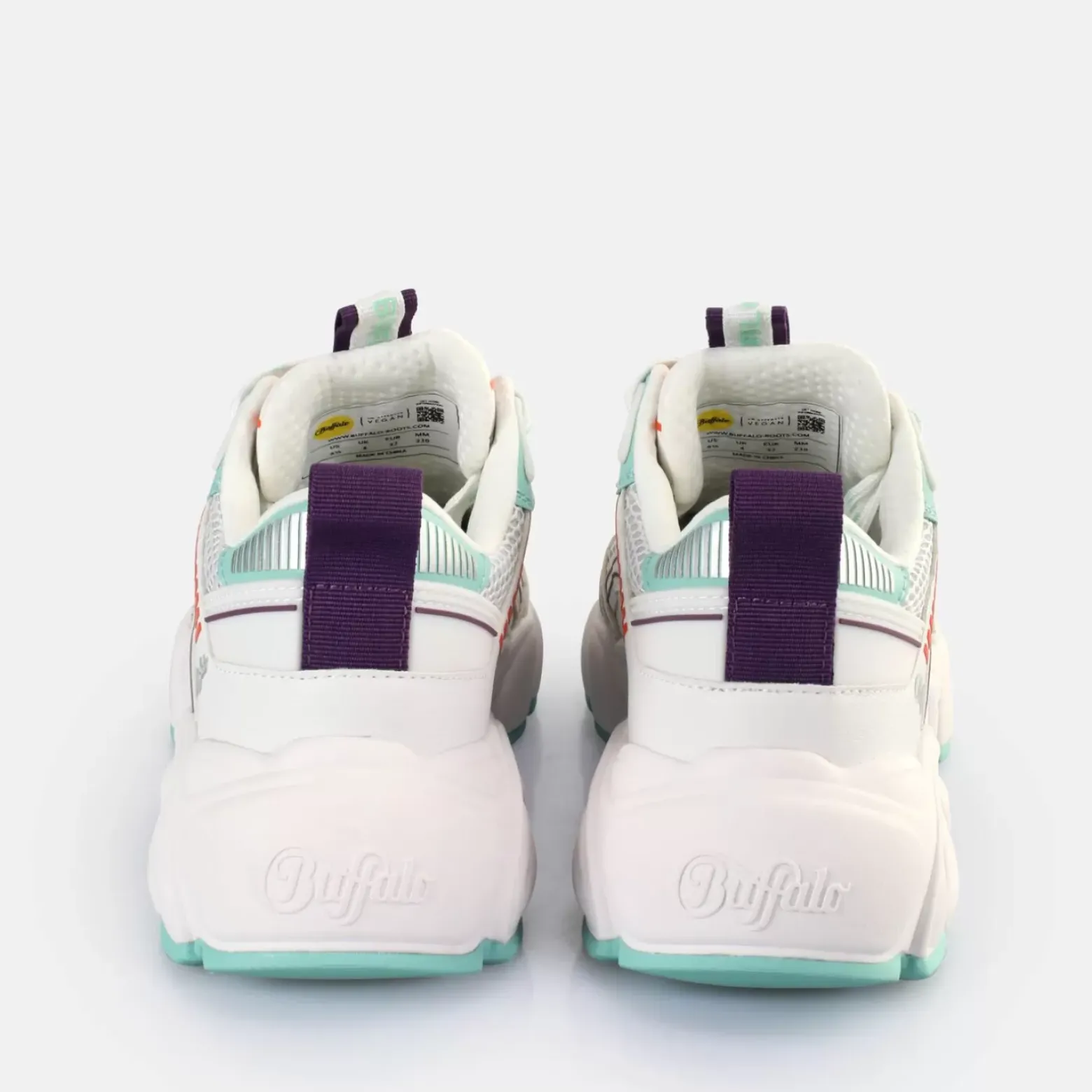 Best Sale BUFFALO Cld Run Jog Baskets Basses Veganes/Menthe/Corail Blanc