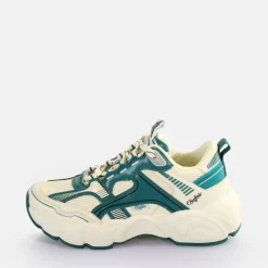 New BUFFALO Cld Run Jog Baskets Basses Veganes/Vert Creme