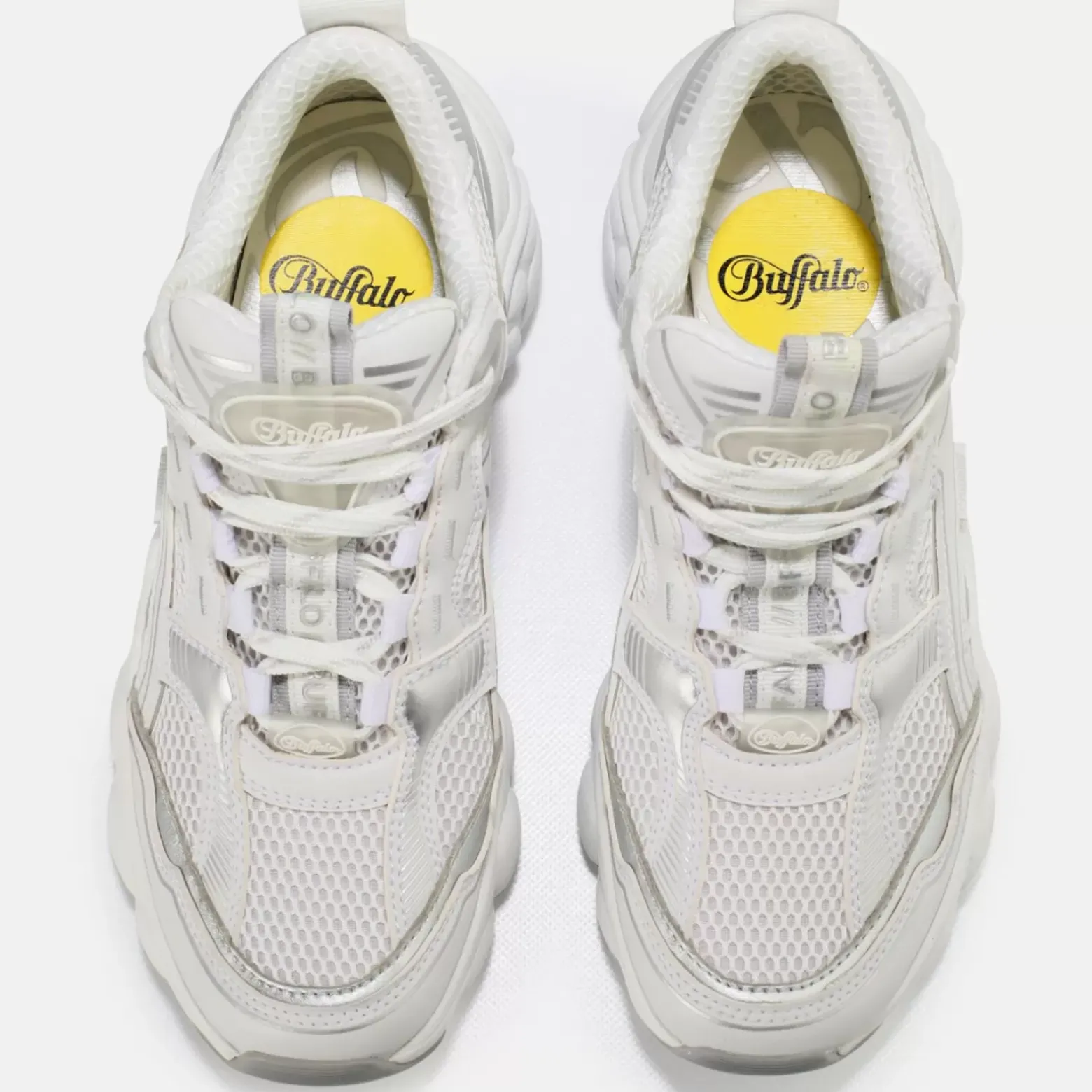 Hot BUFFALO Cld Run Jog Baskets Veganes Blanc Et Argent