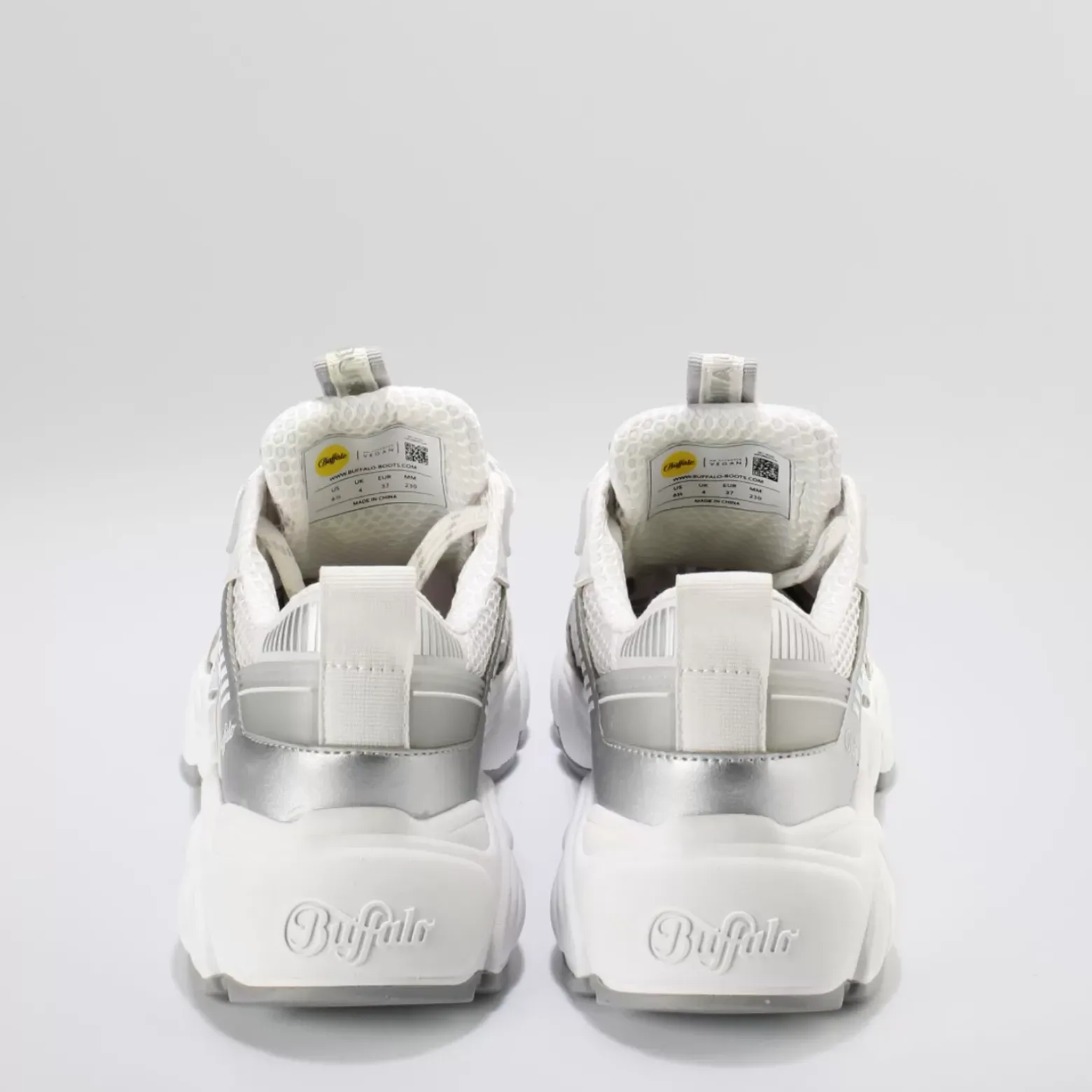 Hot BUFFALO Cld Run Jog Baskets Veganes Blanc Et Argent