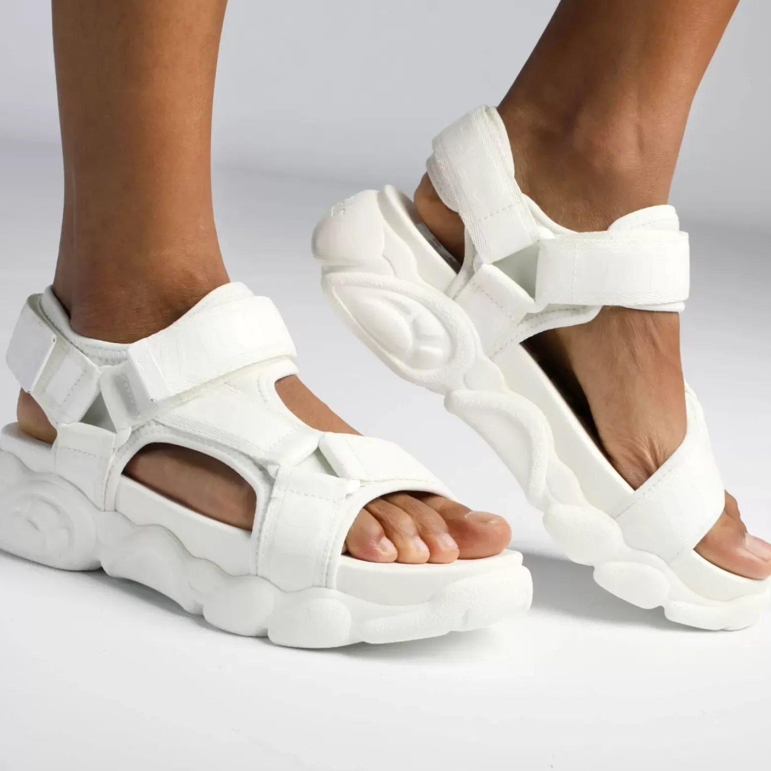 Store BUFFALO Cld Tec Sandales A Plateforme Veganes Blanc